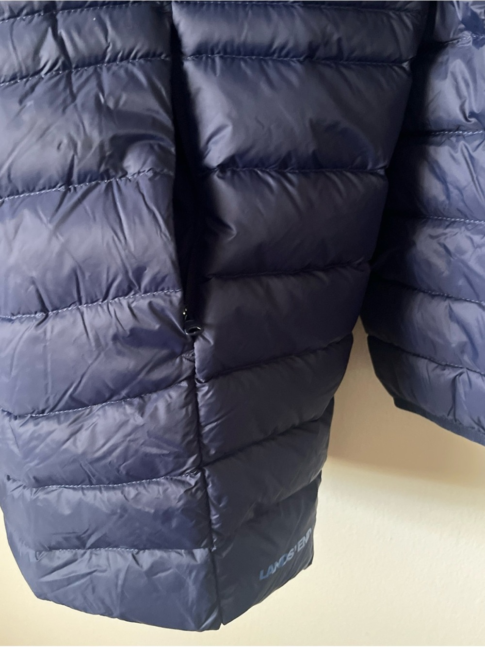LANDS' END Women's Packable Hyperdry Down 800 Jacket Zip Hood Blue 1X 16-18W NWT - Picture 4 of 6